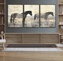 Vintage Horses Wall Art Canvas Print