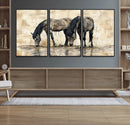 Chinese Style Abstract Black Horses Wall Art Canvas Print - by MyGreatCanvas | Canvas Wall Art Prints | Photo Prints & Wall Decor