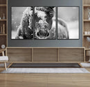 Black and White Horse Winter Wall Art | Ready to Hang and