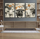 Farmhouse Wall Art | Western Longhorn Cattle Canvas Print | by MyGreatCanvas | Canvas Wall Art Prints | Photo Prints & Wall Decor