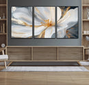 White and Gold Floral Canvas Wall Art - Framed and Ready to by MyGreatCanvas | Canvas Wall Art Prints | Photo Prints & Wall Decor