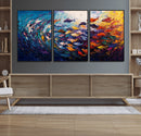 Vibrant Abstract Fish Swarm Art – Colorful Fish Inspired