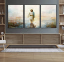 Framed Jesus Walking on Water Wall Art - 3-Panel Christian by MyGreatCanvas | Canvas Wall Art Prints | Photo Prints & Wall Decor