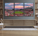 Carter-Finley Stadium Art Sunset Game Triple Canvas Wall Art
