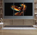 Fiery Phoenix Canvas Print | Ready to Hang Wall Art | Bold