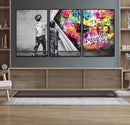 Banksy Print - Street Art Canvas Wall Art - Kids Revealing