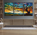 Vibrant Mosaic Tree of Life Wall Art | Stained Glass Style
