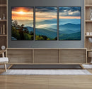 Sunrise Over Mountain Range Wall Art Canvas Print, Farmhouse