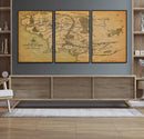 Middle Earth Map Canvas Wall Art – Vintage Fantasy Map