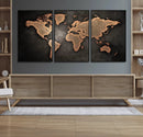 World Map Canvas Print – Framed Travel Map Wall Art for