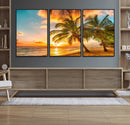 Tropical Sunset Beach Canvas Wall Art Print – Vibrant Palm by MyGreatCanvas | Canvas Wall Art Prints | Photo Prints & Wall Decor