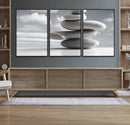 Still Life Black and White Zen Stones Wall Art Canvas,