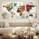 Watercolor World Map Canvas Print – Framed Wall Art for by MyGreatCanvas | Canvas Wall Art Prints | Photo Prints & Wall Decor