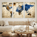 World Map Canvas Print – Detailed Map of the World Wall Art by MyGreatCanvas | Canvas Wall Art Prints | Photo Prints & Wall Decor