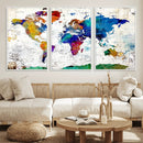 World Map Canvas Print – Detailed Map of the World Wall Art