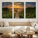 Lake and Flower Wall Art Canvas Print