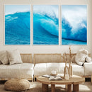 Big Ocean Surfing Wave Wall Art Canvas Print