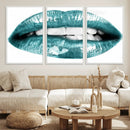 Blue Lips Wall Art Canvas Print