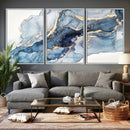 Abstract Art Print - Blue Abstract Canvas Wall Art Print