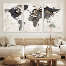 Abstract Map Printing - Modern World Map Canvas Wall Art for