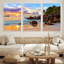 Tropical Island Beach Sunset Canvas Print