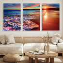 Colorful Coastal Sunset on the Beach Canvas Print, Ocean