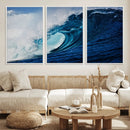 Ocean Wave at Sunset Canvas Art, Large Wall Print of Vibrant