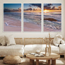 Sea Ocean Sunset Beach Wall Art Canvas Print