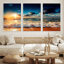 Golden Hour Sunset Over Ocean Waves Wall Art Canvas Print | by MyGreatCanvas | Canvas Wall Art Prints | Photo Prints & Wall Decor