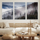 Beautiful Rising Fog in Winter Mountain Landscape- Framed
