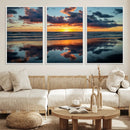 Beach Sunset Print - Stunning Ocean Canvas Artwork with