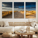 Ocean Beach Dark Clouds Wall Art Canvas Print