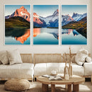 Landscape Mountain and Lake View Wall Art Canvas Print
