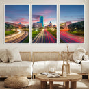 Dallas City Lights Large Wall Art Dallas Cityscape Canvas