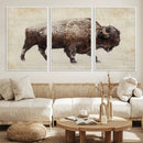 Buffalo Wall Art, Western Bison Canvas Print, Rustic Buffalo