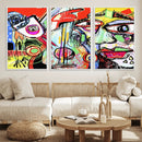 Picasso Style Art Abstract Canvas Wall Art Print , Colorful