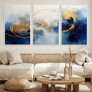 Navy Blue Abstract Wall Art Canvas Print