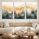 Abstract Forest Print - Mountain Wall Art | Autumn Landscape