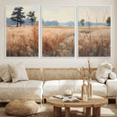 Golden Fields Canvas Wall Art Print – Serene Landscape of