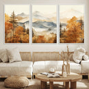 Golden Autumn Forest Wall Art Canvas | Mountain Landscape