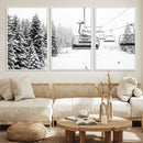Winter Forest Wall Art Canvas Print – Framed Snowy Mountain