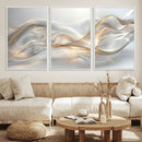 Abstract art Grey and Gold Lines Wall Art
