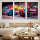 Abstract Graffiti Barbell Canvas Wall Art – Urban Fitness