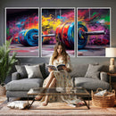 Abstract Graffiti Barbell Canvas Wall Art – Urban Fitness
