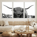 Longhorn Canvas Print, Bighorn Cow Wall Art Canvas Print