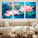 Pink Lotus Flower Canvas Wall Art | Vibrant Floral Wall by MyGreatCanvas | Canvas Wall Art Prints | Photo Prints & Wall Decor