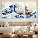 Katsushika Hokusai Kanagawa Giant Wave Wall Art Canvas Print