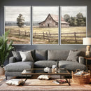 Rustic Farmhouse Barn Wall Art | 3-Panel Framed Gallery Wrap