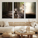 Jesus Canvas Wall Art - Jesus Running After Lost Lamb,