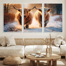 Scottish Highland Cow Horn Farm Wall Art Canvas Print